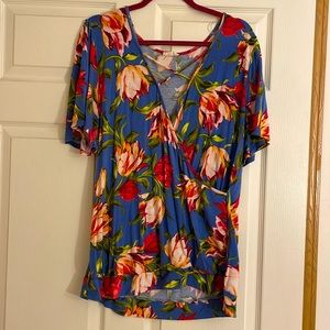 BE Stage Floral Criss-Cross Top XL